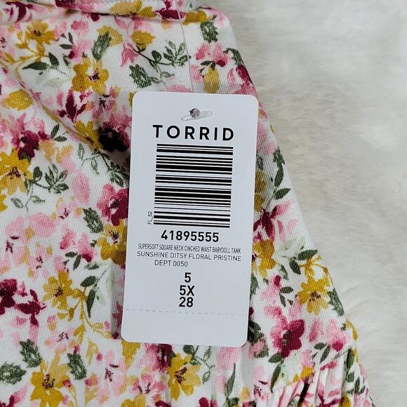 TORRID Super Soft Square Neck Cinched Waist Babydoll Tank NWT‎ Size 5X - Picture 6 of 11